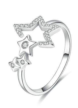 Серебряное кольцо звезды 077-11099