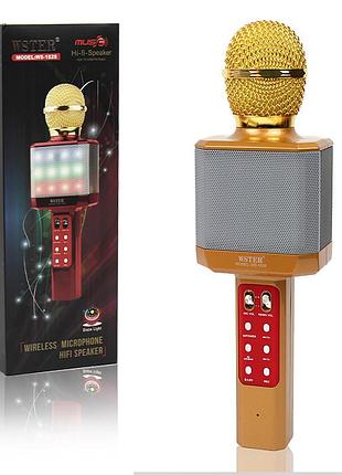 Караоке микрофон wster ws-1828 c led подсветкой (изменение голоса)