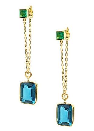 Серебряные серьги в позолоте 076-10038