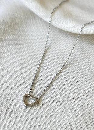 Серебряное колье "сердце” 4