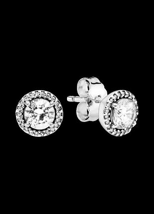 Серебряные серьги pandora сияющие 296272cz