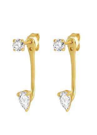 Серебряные серьги в позолоте 076-10041