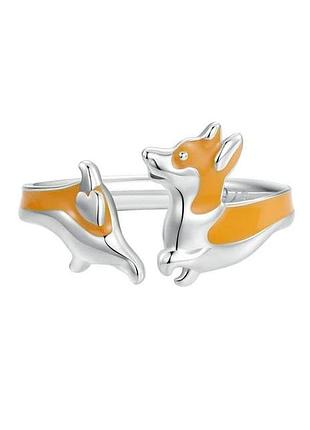 Серебряное кольцо "вельш-корги"
