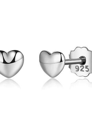 Серебряные серьги сердца 077-10283