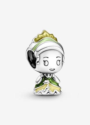 Серебряный шарм pandora princess tiana and the frog