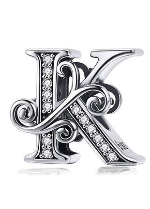 Серебряный шарм "буква k"