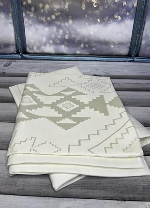 Скатертина тефлонова водовідштовхувальна прямокутна mod otantik 160 на 220 см кремова