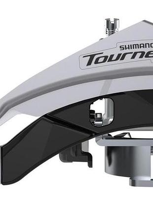 Перемикач перед. универсал. тяга 3 max-42t 34.9мм (адаптер 31.8мм)мм shimano fd-ty600-l6 срiблястий з чорним