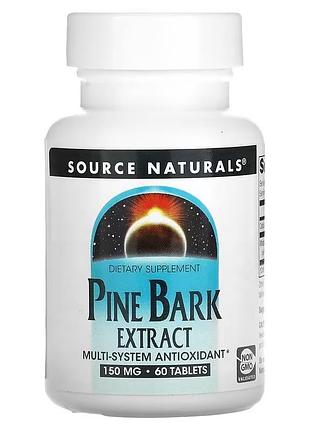 Екстракт соснової кори, 150 мг, pine bark extract, source naturals, 60 таблеток