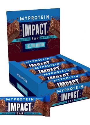 Протеїновий батончик impact protein bar - 12x64g dark chocolate sea salt для перекусу