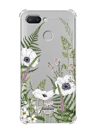 Чохол із потовщеними кутами для xiaomi redmi 6 :: квіти польові (принт 363)