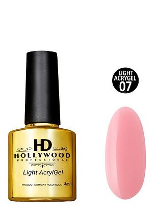 Жидкий акригель light acrygel 07 розовый нюд hd hollywood
