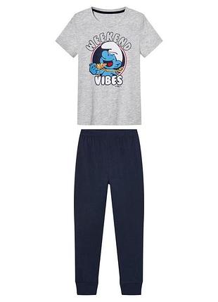 Піжама (футболка і штани) для хлопчика disney смурфики 476448 098-104 см (2-4 years) різнобарвний