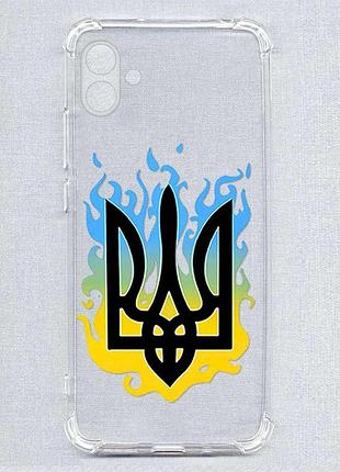 Чохол з потовщеними кутами на samsung galaxy a07 (a075) тризуб полум'я (принт 257)