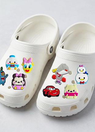 Набор джибитсов для кроксов (crocs) «мультяшный микс» — аксессуары молния маквин, винни пух, планктон, 8 шт.
