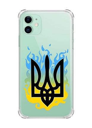 Чохол з потовщеними кутами на apple iphone 11 (6.1) :: тризуб полум'я (принт 257)