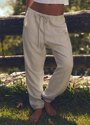 Брюки джоггеры бежевые размер xs 42 zara
