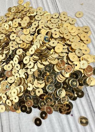 10 г пайетки 4мм цвет золото