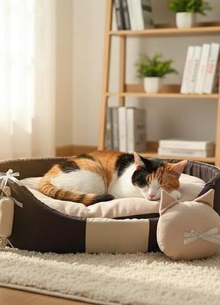 Лежак для собак и котов комфорт лето коричневый 425х560х135 №3