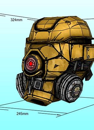 Шлем солдата гипериона из borderlands 2 helmet конструктор из картона papercraft паперкрафт игровой персонаж