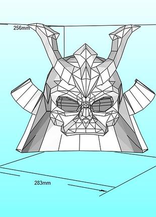 Шолом шао кана shaokahn helmet mortal combat конструктор з картону паперкрафт papercraft ігровий персонаж пазл 3д фігура
