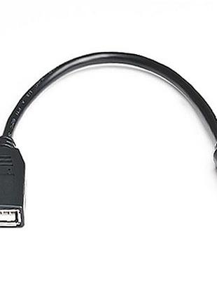 Кабель real-el usb2.0 type c-af 0.1m чорний
