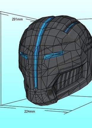 Шлем dark raid helmet конструктор из картона papercraft паперкрафт игровой персонаж