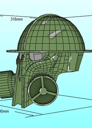 Шлем тренчера helmet mutant chronicles конструктор из картона papercraft паперкрафт игровой персонаж