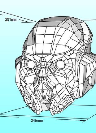 Шолом assault helmet killzone: shadow fall конструктор з картону паперкрафт papercraft ігровий персонаж пазл 3д фігура