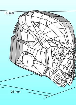 Шлем assault helmet killzone: shadow fall конструктор из картона papercraft паперкрафт игровой персонаж 2