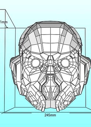 Шлем assault helmet killzone: shadow fall конструктор из картона papercraft паперкрафт игровой персонаж 4