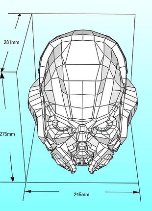 Шлем assault helmet killzone: shadow fall конструктор из картона papercraft паперкрафт игровой персонаж 5