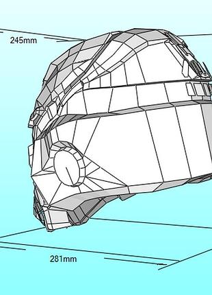 Шлем assault helmet killzone: shadow fall конструктор из картона papercraft паперкрафт игровой персонаж 7