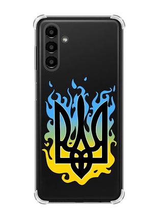 Чохол із потовщеними кутами на samsung galaxy a04s/a13 5g :: тризуб полум'я (принт 257)