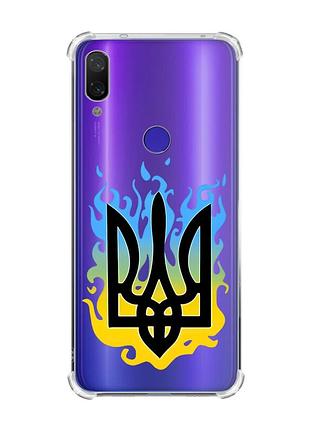 Чехол с утолщёнными углами для xiaomi redmi note 7/note 7 pro :: тризуб пламя (принт 257)