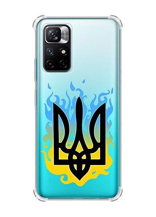 Чохол з потовщеними кутами на xiaomi redmi note 11 4g :: тризуб полум'я (принт 257)