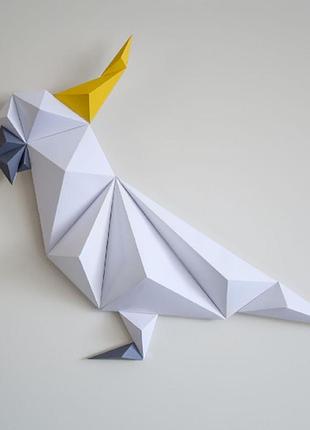 Paperkhan конструктор з картону мозаїка папуга пазл орігамі papercraft фігура полігональна набір подарок сувенір антис