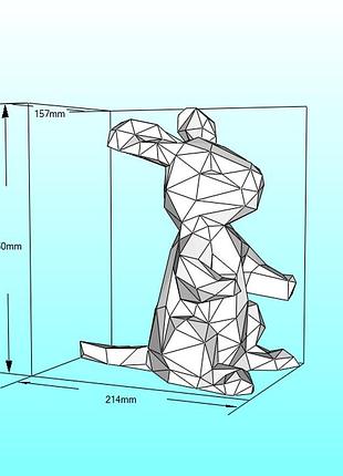 Paperkhan конструктор из картона кенгуру малыш маленький оригами papercraft 3d фигура развивающий набор антистресс