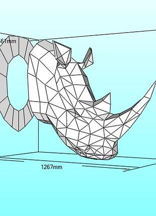 Paperkhan конструктор из картона 3d фигура носорог большой высота 1 метр паперкрафт papercraft