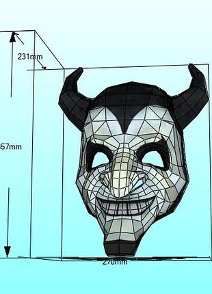 Шлем helmet демон дьявол черт дракула маска mask конструктор из картона papercraft паперкрафт игровой персонаж