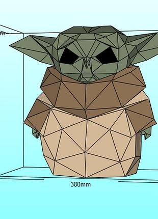 Yoda character hero 3d фігура арт. 300.18 йода персонаж герой конструктор з картону паперкрафт star wars зоряні війни