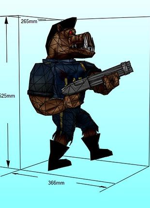 Paperkhan pig cop character hero 3d фигура арт. 525.25 свинья-полицейский персонаж герой паперкрафт disney