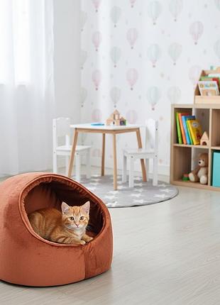 Будка для собак и котов нежность коричневая №2 410х420х375