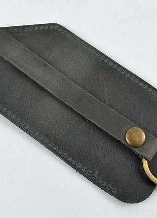Ключниця шкіряна крейзі сірий