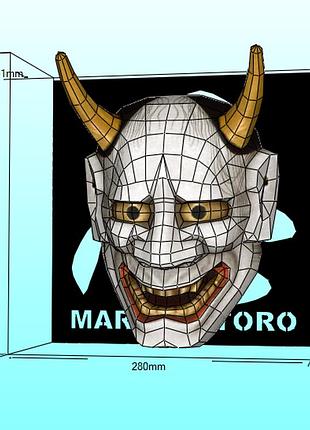 Шлем helmet diablo диявол дракула граф вампір маска mask конструктор з картону паперкрафт papercraft персонаж пазл 3д фігура