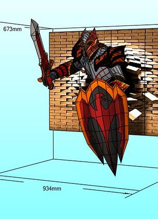 Paperkhan dragon knight character hero 3d фигура арт. 900.99 дракон рыцарь персонаж герой паперкрафт дисней
