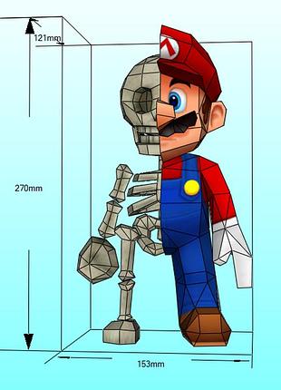 Paperkhan skull mario character hero 3d фигура арт. 270.8 скелет марио персонаж герой паперкрафт disney дисней