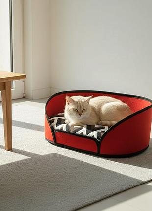 Лежак для собак и котов олимп красный, 320х430х180 №1