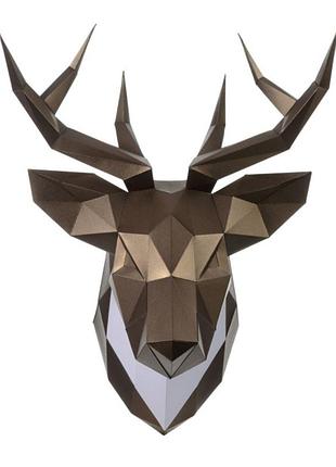 Paperkhanконструктор з картону олень голова трофей пазл орігамі papercraft 3d фігура полігональна набір подарок сувенір антистрес