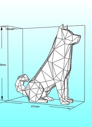 Paperkhan конструктор из картона 3d фигура собака пёс высота 50 см паперкрафт papercraft подарочный набор сувернир игрушка